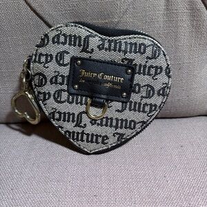Juicy Couture Black and Cream Heart Mini Pouch Wallet
